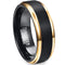 Gold Ring For Men Black Gold Tungsten Carbide Two Tone Step Ring