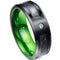 Black Wedding Rings For Her Black Green Tungsten Carbide Dragon Ring With Created Green Emerald