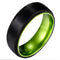 Black Wedding Rings Black Green Tungsten Carbide Matt Shiny Ring