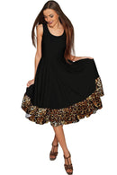 Black Leopard Vizcaya Fit & Flare Dress - Women-Solid-XS-Black-JadeMoghul Inc.