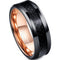 Black Promise Rings Black Pink Rose Tungsten Carbide Carbon Fiber Ring