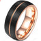 Black Wedding Rings For Her Black Pink Tungsten Carbide Dome Court Center Groove Ring