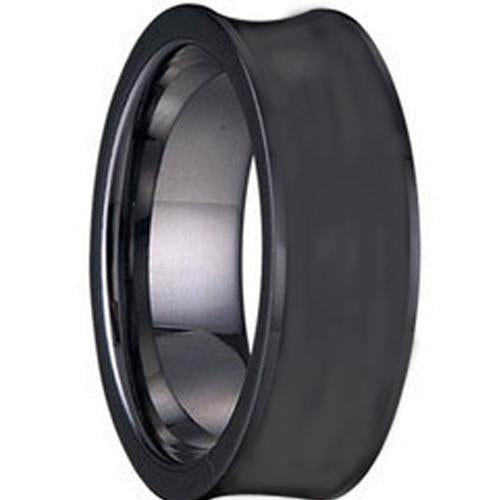 Platinum Rings For Men Black Platinum White Tungsten Carbide Concave Ring