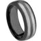Platinum Rings For Men Black Platinum White Tungsten Carbide Dome Court Double Lines Ring