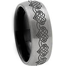 Men's Platinum Wedding Rings Black Platinum White Tungsten Carbide Heart Dome Ring