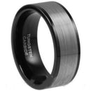 Platinum Rings For Men Black Platinum White Tungsten Carbide Matt Shiny Flat Ring