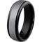 Platinum Rings For Women Black Platinum White Tungsten Carbide Matt Shiny Step Ring