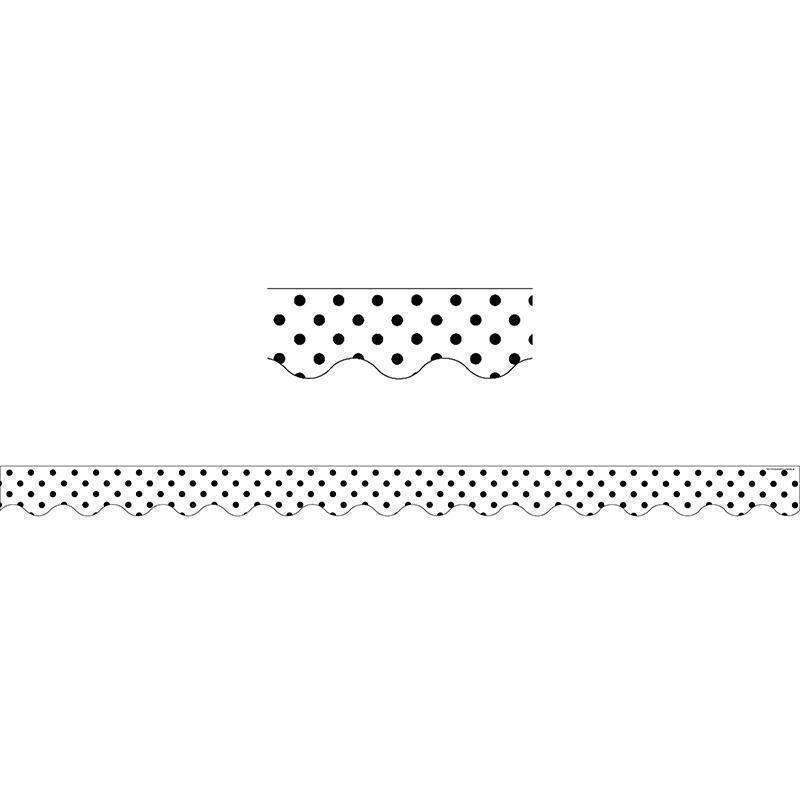 BLACK POLKA DOTS ON WHITE SCALLOPED-Learning Materials-JadeMoghul Inc.