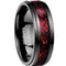 Black Promise Rings Black Red Tungsten Carbide Dragon Step Edges Ring