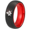 Black Wedding Rings Black Red Tungsten Carbide Masonic Dome Ring