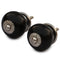 Black Round Ceramic Knobs Set Of 2 With Metal Detailing Brand-Doorknobs-Black-Ceramic-JadeMoghul Inc.