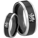 Silver Rings For Women Black Silver White Tungsten Carbide Dragon Ring