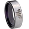 Silver Ring For Men Black Silver White Tungsten Carbide Legend of Zelda Triforce Flat Ring