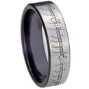 Silver Ring For Men Black Silver White Tungsten Carbide Lord of The Ring Flat Ring