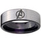 Silver Engagement Rings Black Silver White Tungsten Carbide Marvel Avengers Flat Ring
