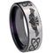 Silver Rings Black Silver White Tungsten Carbide Mo Anam Cara Celtic Flat Ring