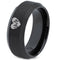 Black Promise Rings Black Tungsten Carbide  Heartbeat and Heart Ring