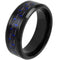 Tungsten Carbide Rings Black Tungsten Carbide Ring With Black Blue Carbon Fiber