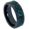 Tungsten Carbide Rings Black Tungsten Carbide Ring With Black Green Carbon Fiber