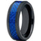 Tungsten Carbide Rings Black Tungsten Carbide Ring With Blue Carbon Fiber