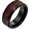 Wooden Rings For Men Black Tungsten Carbide Ring With Koa Wood