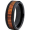 Wooden Rings Black Tungsten Carbide Beveled Edges Ring With Wood