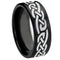 Black Tungsten Rings Black Tungsten Carbide Celtic Pipe Cut Flat Ring