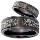 Black Wedding Rings For Men Black Tungsten Carbide Celtic Step Ring