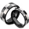 Black Wedding Rings For Men Black Tungsten Carbide Checkered Flag Flat Ring