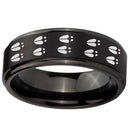 Black Wedding Rings For Men Black Tungsten Carbide Deer Track Step Ring