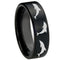 Black Tungsten Rings Black Tungsten Carbide Dolphin Pipe Cut Flat Ring