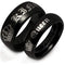 Black Rings For Women Black Tungsten Carbide Dome Court King Queen Crown Ring