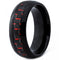 Tungsten Carbide Rings Black Tungsten Carbide Dome Ring With Black Red Carbon Fiber