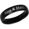 Black Rings For Men Black Tungsten Carbide Dome Ring With Custom Name Engraving