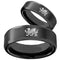 Men's Tungsten Wedding Rings Black Tungsten Carbide Dragon Ring