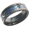 Black Band Ring Tungsten Carbide Dragon Damascus Ring With Carbon Fiber