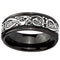 Tungsten Carbide Rings Black Tungsten Carbide Dragon Step Edges Ring