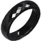 Tungsten Carbide Men's Rings Black Tungsten Carbide Faceted Ring