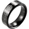 Tungsten Wedding Ring Black Tungsten Carbide Fire Fighter Heartbeat Ring