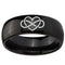 Tungsten Rings For Women Black Tungsten Carbide Infinity Heart Dome Ring