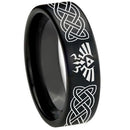 Black Rings For Women Black Tungsten Carbide Legend of Zelda Triforce Celtic Flat Ring