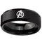 Black Band Ring Tungsten Carbide Marvel Avengers Ring
