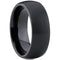Black Rings For Men Black Tungsten Carbide Matt Satin Dome Court Ring
