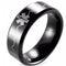 Black Ring Black Tungsten Carbide Medic Alert Heartbeat Ring