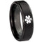 Black Engagement Rings Black Tungsten Carbide Medic Alert Step Ring