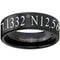 Black Engagement Rings For Her Black Tungsten Carbide Pipe Cut Flat Coordinate Ring