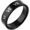 Black Rings For Men Black Tungsten Carbide Flat Ring With Custom Roman Numerals