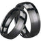 Black Wedding Rings For Men Black Tungsten Carbide Polished Shiny Ring