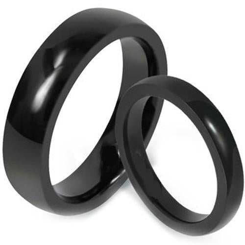 Black Wedding Rings For Men Black Tungsten Carbide Polished Shiny Dome Ring