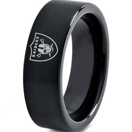 Black Wedding Rings For Men Black Tungsten Carbide Raiders Flat Ring